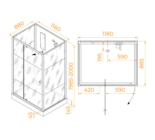Душевая кабина RGW Andaman AN-207 90х120 см 411320792-95