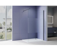 Душевая перегородка Aquanet Walk in 900x2000 мм профиль черный стекло с матовой полосой 8 мм AQ.WI.090.3BL