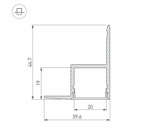 Профиль встраиваемый угловой внутренний Arlight ARH-CEIL-2000 ANOD 016150