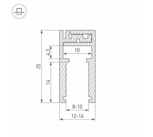 Профиль встраиваемый мебельный Arlight KLUS-GLASS-810-2000 ANOD 019191