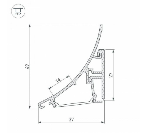 Профиль Arlight KARNIZ-R-2000 ANOD 021649