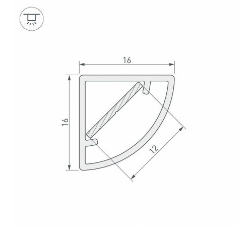 Профиль Arlight WPH-KANT-H16-2000 OPAL 023166