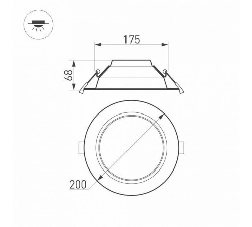 Встраиваемый светильник Arlight CYCLONE-R170-24W Day4000 WH 023216(2)