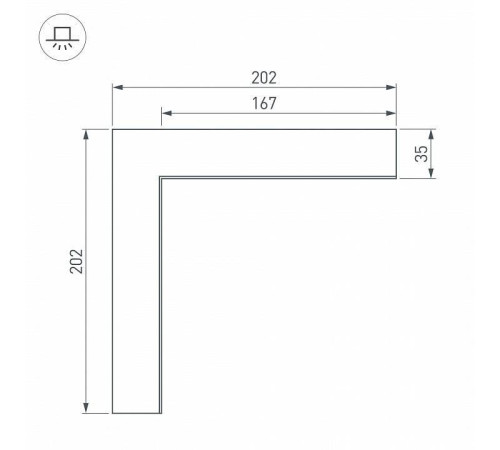 Соединитель угловой L-образный накладной Arlight S-LUX 030124