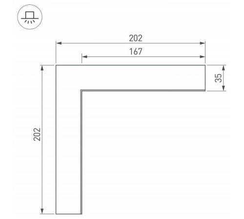 Соединитель угловой L-образный накладной Arlight S-LUX 030124
