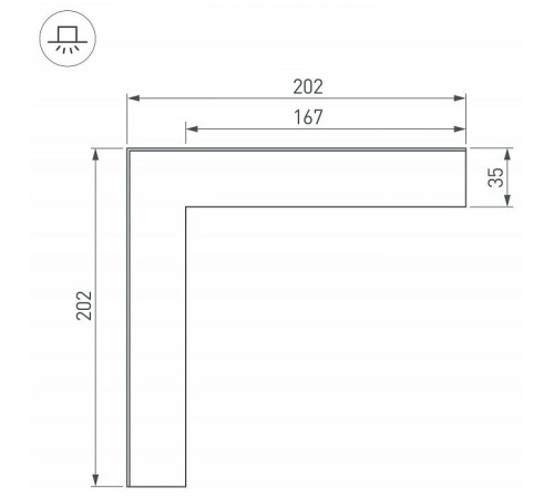Соединитель угловой L-образный накладной Arlight S-LUX 030125