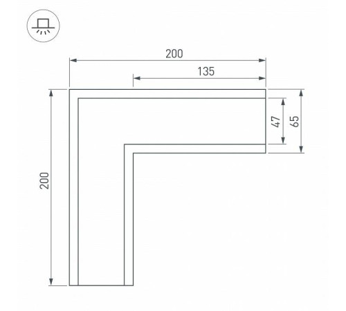 Соединитель угловой L-образный накладной Arlight S-LUX 030126
