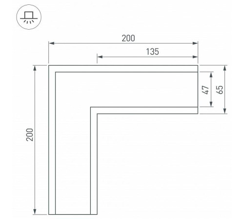 Соединитель угловой L-образный накладной Arlight S-LUX 030126