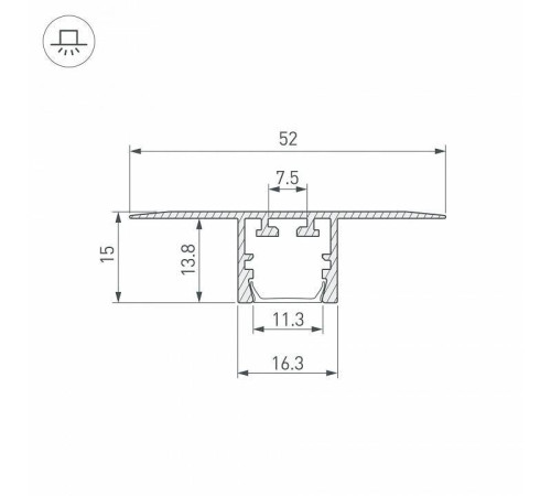 Профиль встраиваемый Arlight PDS 035014