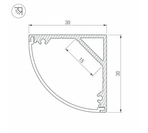Короб накладной угловой внутренний Arlight SL-KANT 36846