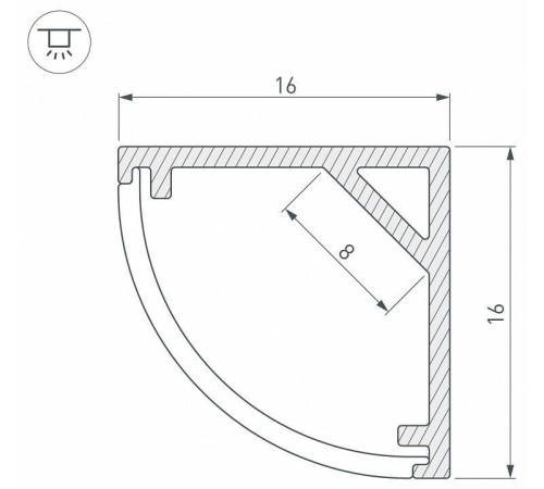 Профиль накладной угловой внутренний Arlight SL-KANT 037117