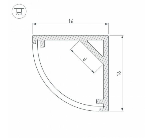 Профиль накладной угловой внутренний Arlight SL-KANT 037117