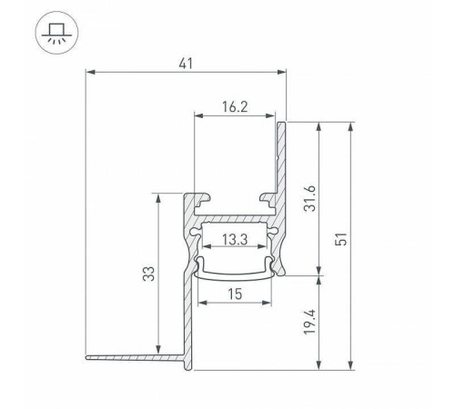 Профиль встраиваемый Arlight ARH-CEIL 038594