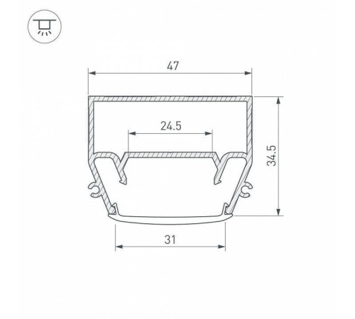 Профиль накладной Arlight STRETCH 040699