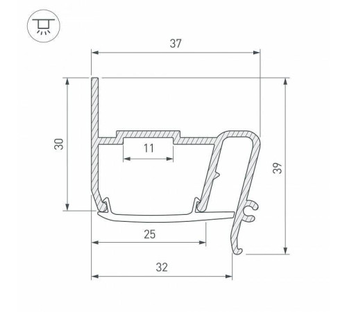 Профиль для контурной подсветки натяжного потолка Arlight STRETCH 040702