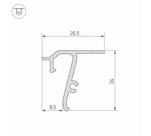 Профиль для установки натяжных потолков с теневым зазором Arlight STRETCH 040704