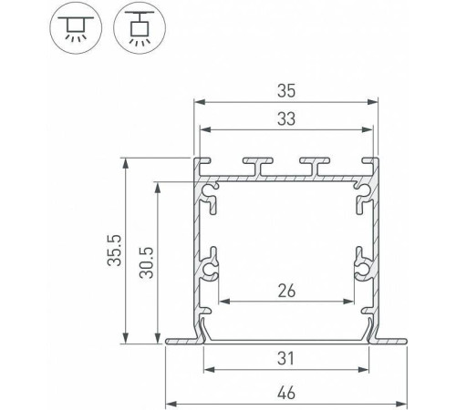 Профиль встраиваемый Arlight SL-LINIA 041650