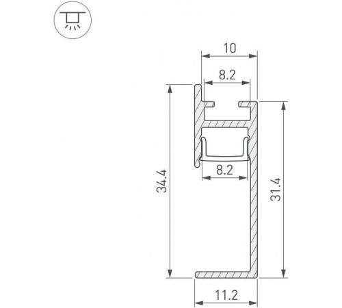 Профиль для плинтусов Arlight ARH-PLINTUS 043605
