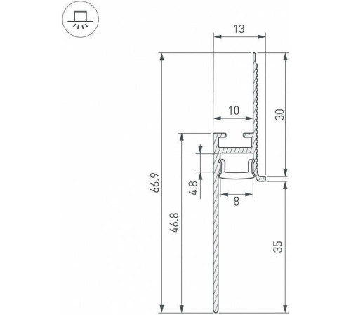 Профиль для плинтусов Arlight ARH-PLINTUS 043665