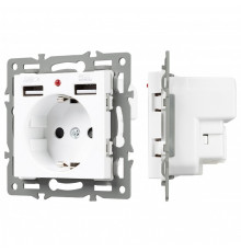 Розетка с заземлением и 2хUSB type A, без рамки Arlight SCT 043733