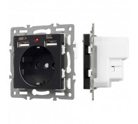 Розетка с заземлением и 2хUSB type A, без рамки Arlight SCT 043734