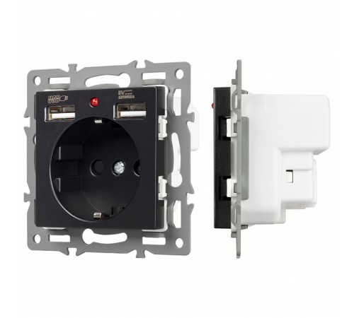 Розетка с заземлением и 2хUSB type A, без рамки Arlight SCT 043734