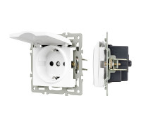 Розетка влагозащищенная с заземлением и со шторкой, без рамки с крышкой Arlight SCT 043745