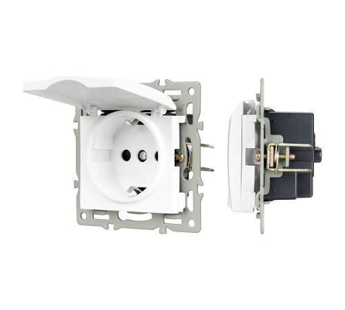 Розетка влагозащищенная с заземлением и со шторкой, без рамки с крышкой Arlight SCT 043745