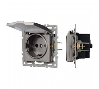 Розетка влагозащищенная с заземлением и со шторкой, без рамки с крышкой Arlight SCT 043747