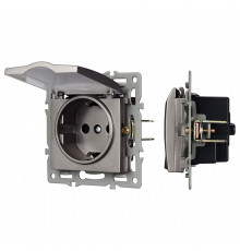 Розетка влагозащищенная с заземлением и со шторкой, без рамки с крышкой Arlight SCT 043747