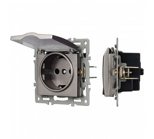 Розетка влагозащищенная с заземлением и со шторкой, без рамки с крышкой Arlight SCT 043747