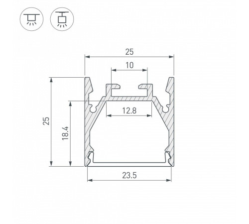 Профиль накладной Arlight LINE 053804