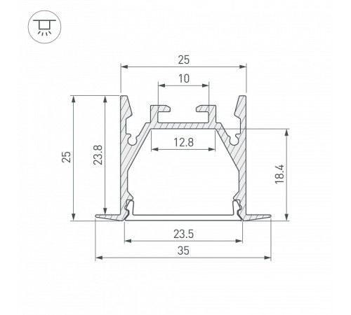 Профиль встраиваемый Arlight LINIA25 053805