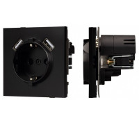 Розетка с заземлением и 2хUSB type A, без рамки Arlight SCT-TENDO 054083