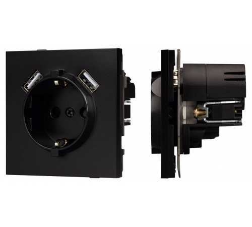 Розетка с заземлением и 2хUSB type A, без рамки Arlight SCT-TENDO 054083