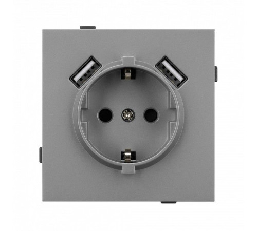 Розетка с заземлением и 2хUSB type A, без рамки Arlight SCT-TENDO 054084