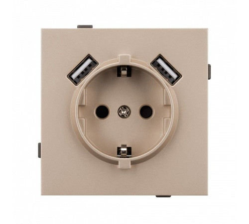 Розетка с заземлением и 2хUSB type A, без рамки Arlight SCT-TENDO 054085
