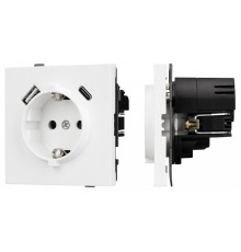 Розетка 2хUSB type A и C без рамки Arlight SCT-TENDO 054086