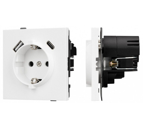Розетка 2хUSB type A и C без рамки Arlight SCT-TENDO 054086