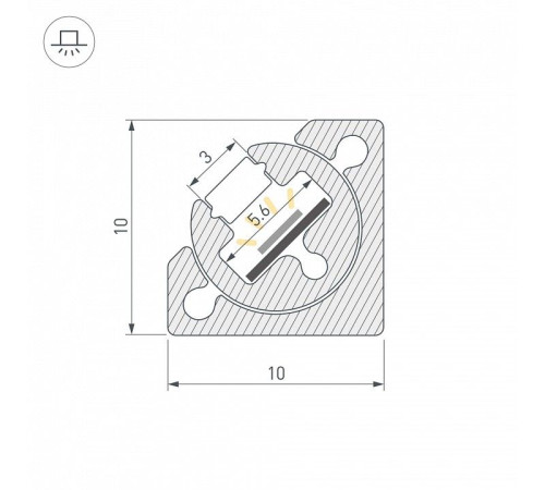 Короб накладной угловой внутренний Arlight SL-KANT 055323