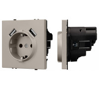 Розетка с заземлением и 2хUSB type A, без рамки Arlight SCT-NOBE 059442