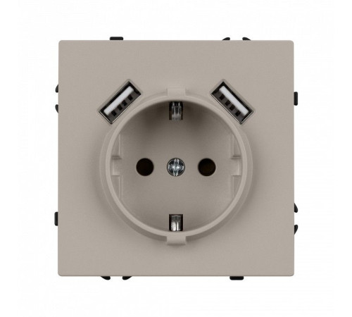 Розетка с заземлением и 2хUSB type A, без рамки Arlight SCT-NOBE 059442