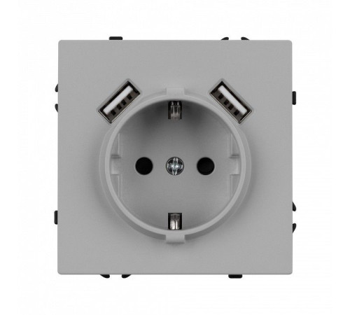 Розетка с заземлением и 2хUSB type A, без рамки Arlight SCT-NOBE 059443
