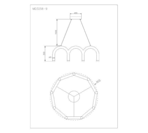 Подвесная люстра Arte Lamp Warhol A3258LM-45BK