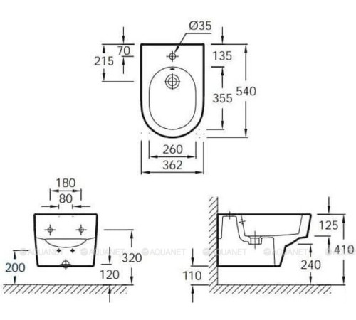 Биде подвесное Jacob Delafon Odeon Rive Gauche EMG0002-00