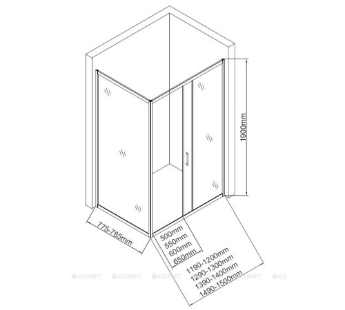 Боковая панель Aquanet SP-0800A 80х190 см стекло прозрачное SP-0800A