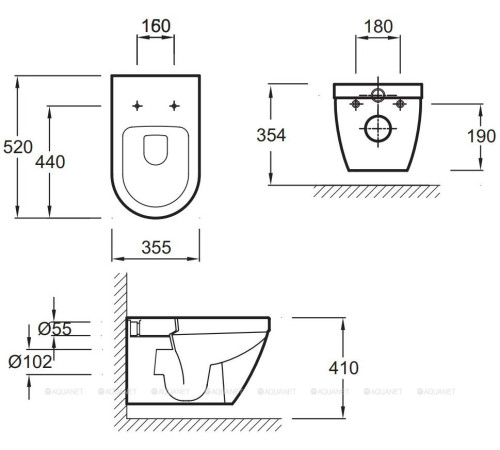 Унитаз подвесной Jacob Delafon Rodin EDY102-00 520х360 мм без сиденья EDY102-00
