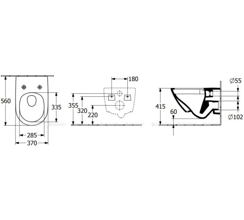 Унитаз подвесной Villeroy & Boch Subway 3.0 375x560 мм CeramicPlus с сиденьем 4670TSR1