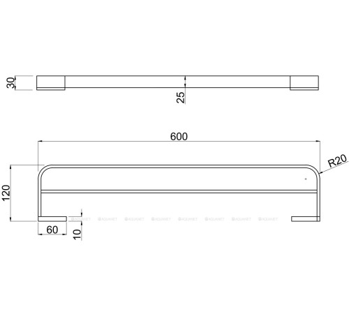 Держатель для полотенца Allen Brau Infinity двурядный 605 мм хром 6.21013-00