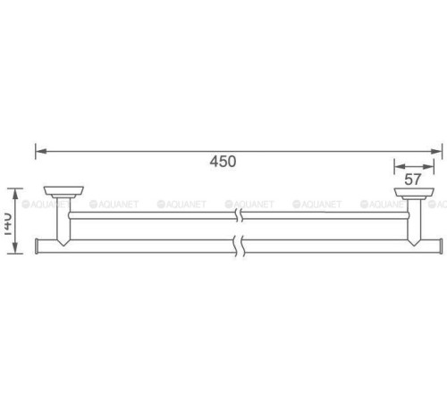 Держатель для полотенца Aquanet двухрядный 60 см золото 4624D